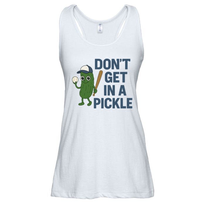 Baseball Don't Get In A Pickle Funny Ladies Essential Flowy Tank