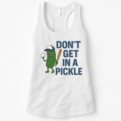 Baseball Don't Get In A Pickle Funny Womens Tank Top