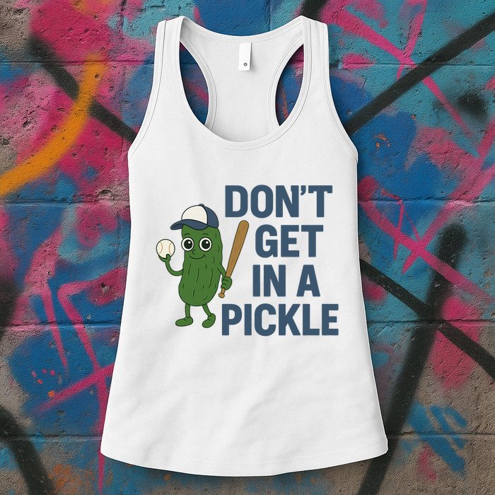 Baseball Don't Get In A Pickle Funny Womens Tank Top