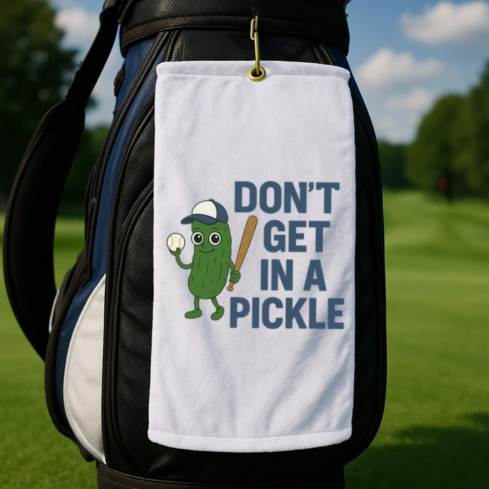 Baseball Don't Get In A Pickle Funny Golf Towel