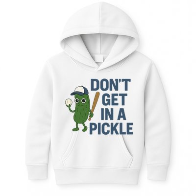 Baseball Don't Get In A Pickle Funny Kids Hoodie