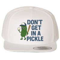 Baseball Don't Get In A Pickle Funny Wool Snapback Cap