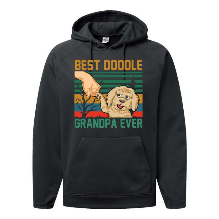 Best Doodle Grandpa Ever Performance Fleece Hoodie