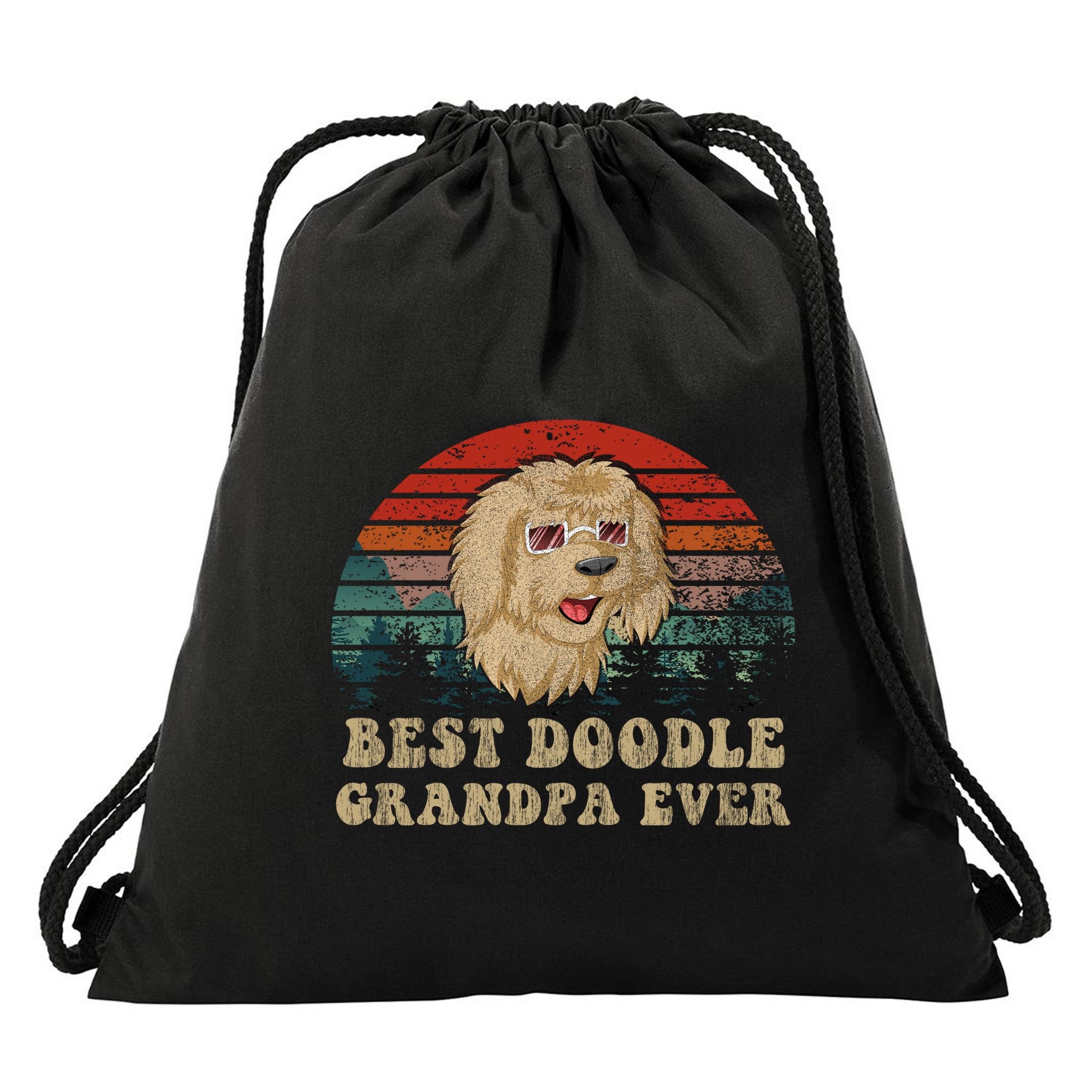 Best Doodle Grandpa Ever Drawstring Bag