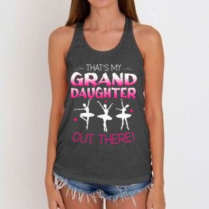 Ballet Dancing Granddaughter Grandpa & Grandma Gift Women's Knotted Racerback Tank