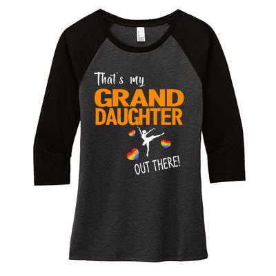 Ballet Dancing Granddaughter Grandpa & Grandma Gift Women's Tri-Blend 3/4-Sleeve Raglan Shirt