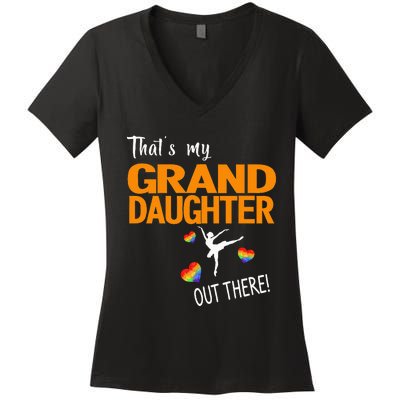 Ballet Dancing Granddaughter Grandpa & Grandma Gift Women's V-Neck T-Shirt