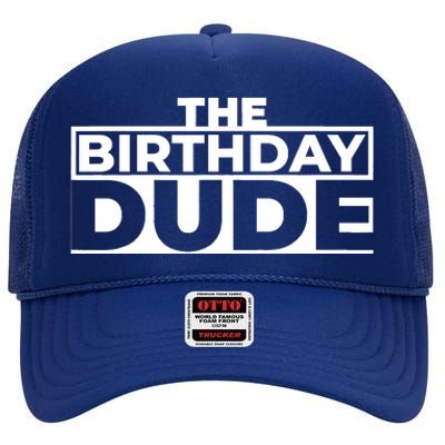 Birthday Dude Graphic Novelty High Crown Mesh Back Trucker Hat