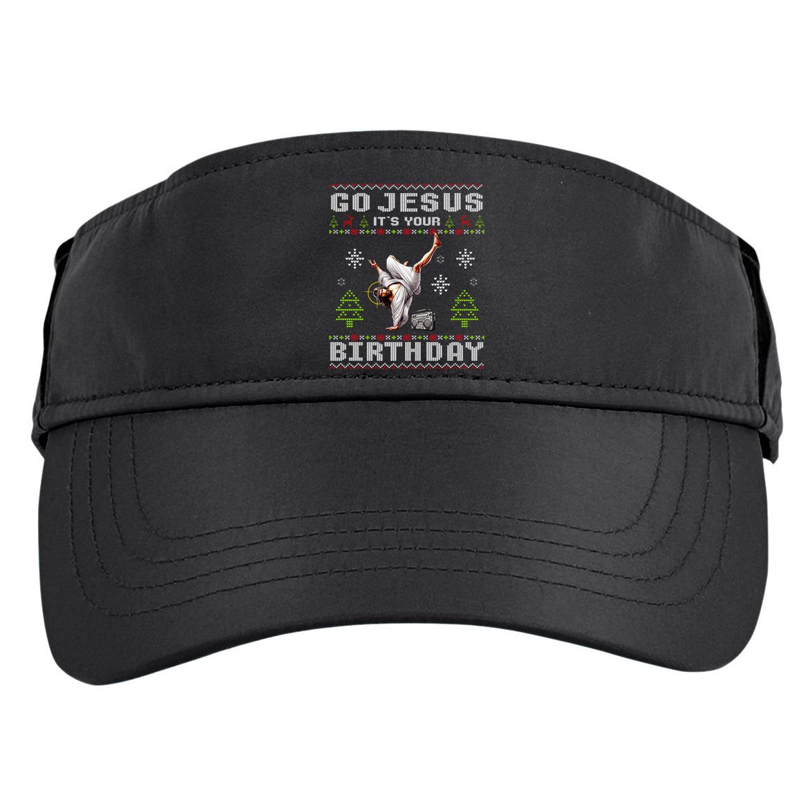 Break Dance Go Jesus ItS Your Birthday Merry Christmas Day Adult Drive Performance Visor