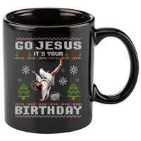 Break Dance Go Jesus ItS Your Birthday Merry Christmas Day 11oz C Handle Ceramic Mug