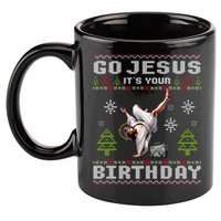 Break Dance Go Jesus ItS Your Birthday Merry Christmas Day 11oz C Handle Ceramic Mug