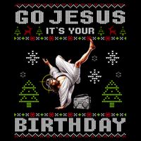 Break Dance Go Jesus ItS Your Birthday Merry Christmas Day Flat Bill Trucker Hat