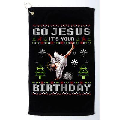 Break Dance Go Jesus ItS Your Birthday Merry Christmas Day Golf Towel