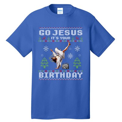 Break Dance Go Jesus ItS Your Birthday Merry Christmas Day Tall T-Shirt