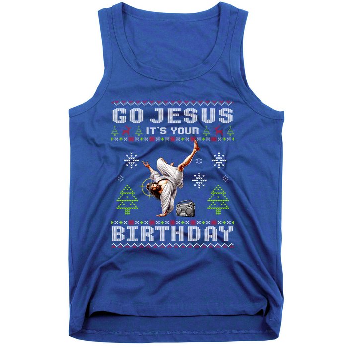 Break Dance Go Jesus ItS Your Birthday Merry Christmas Day Tank Top