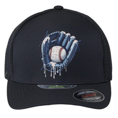 Baseball Drip Glove Ice Cream Drip Sports Flexfit Unipanel Trucker Cap