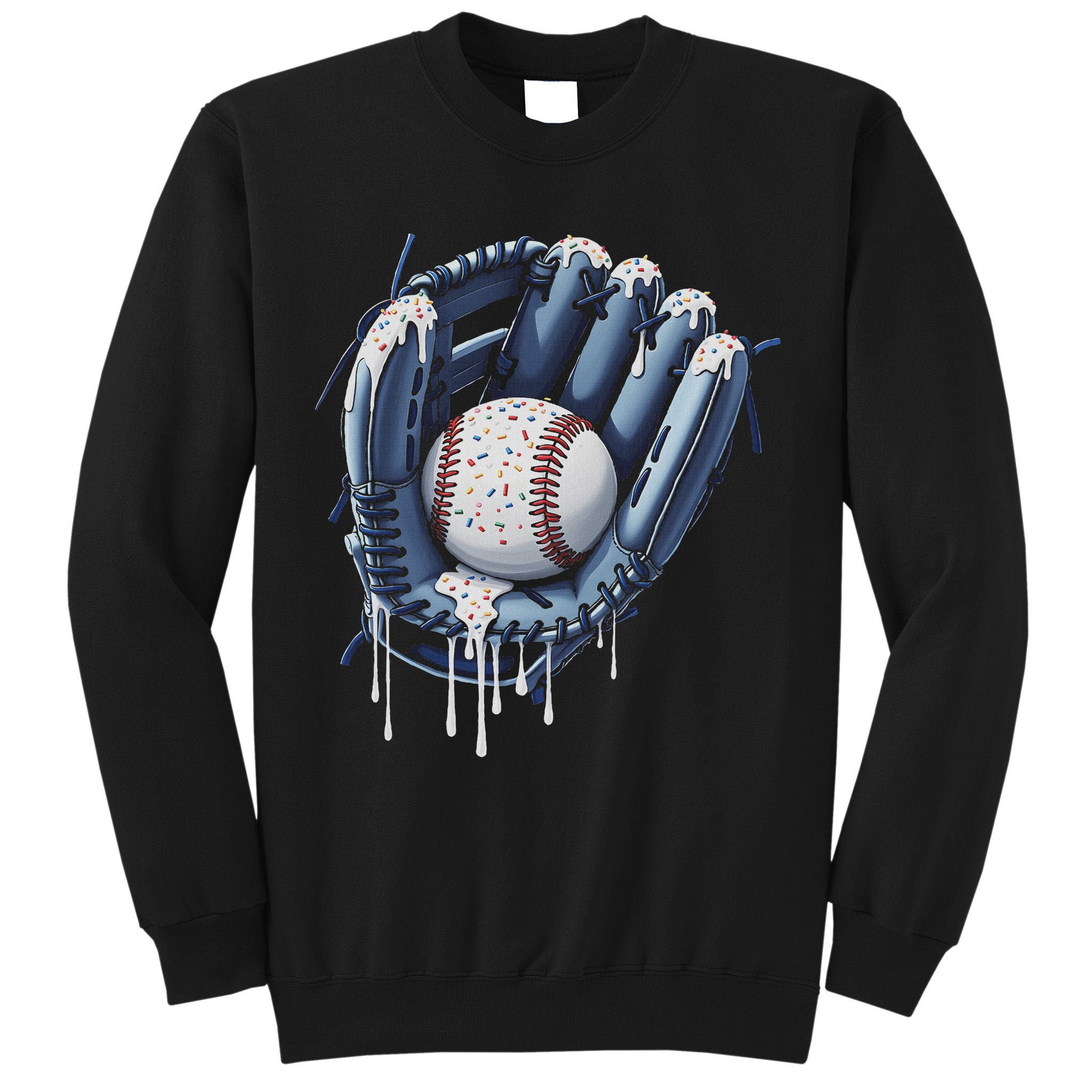 Baseball Drip Glove Ice Cream Drip Sports Tall Sweatshirt