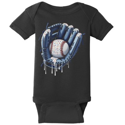 Baseball Drip Glove Ice Cream Drip Sports Baby Bodysuit