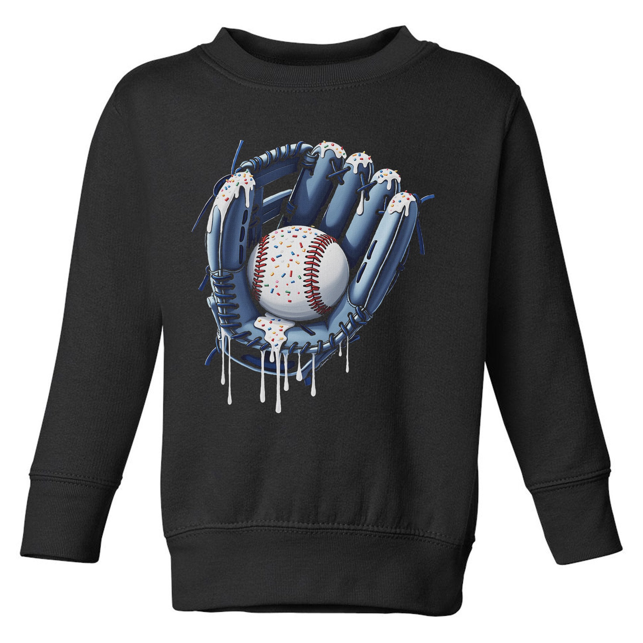 Baseball Drip Glove Ice Cream Drip Sports Toddler Sweatshirt