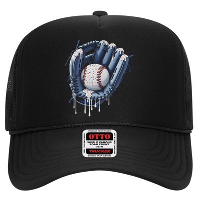 Baseball Drip Glove Ice Cream Drip Sports Trucker Hat