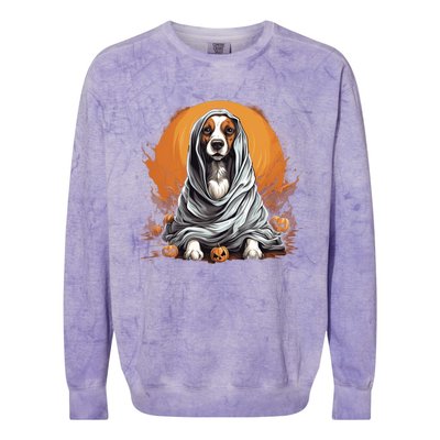 Beagle Dog Ghost Funny Halloween Pumpkin For Dog Lovers Gift Colorblast Crewneck Sweatshirt