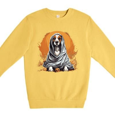 Beagle Dog Ghost Funny Halloween Pumpkin For Dog Lovers Gift Premium Crewneck Sweatshirt