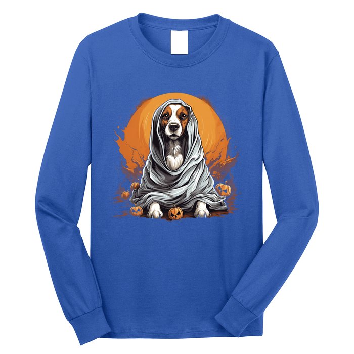 Beagle Dog Ghost Funny Halloween Pumpkin For Dog Lovers Gift Long Sleeve Shirt