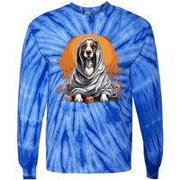 Beagle Dog Ghost Funny Halloween Pumpkin For Dog Lovers Gift Tie-Dye Long Sleeve Shirt