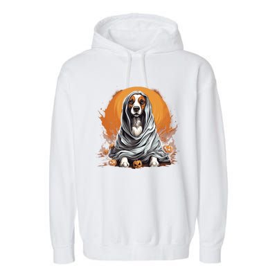 Beagle Dog Ghost Funny Halloween Pumpkin For Dog Lovers Gift Garment-Dyed Fleece Hoodie