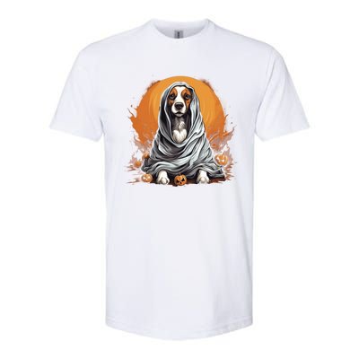 Beagle Dog Ghost Funny Halloween Pumpkin For Dog Lovers Gift Softstyle® CVC T-Shirt