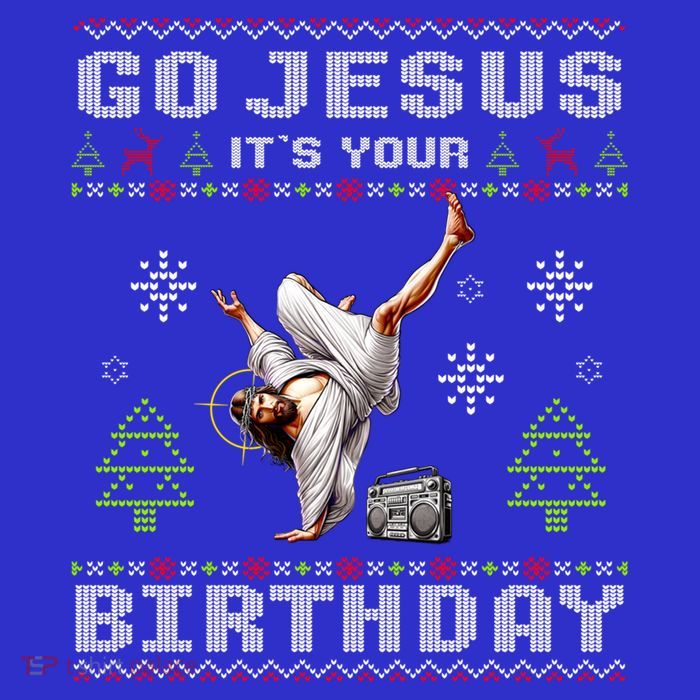 Break Dance Go Jesus ItS Your Birthday Merry Christmas Day Gift Tall T-Shirt