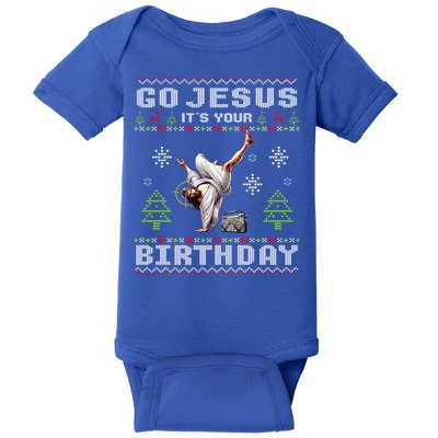 Break Dance Go Jesus ItS Your Birthday Merry Christmas Day Gift Baby Bodysuit