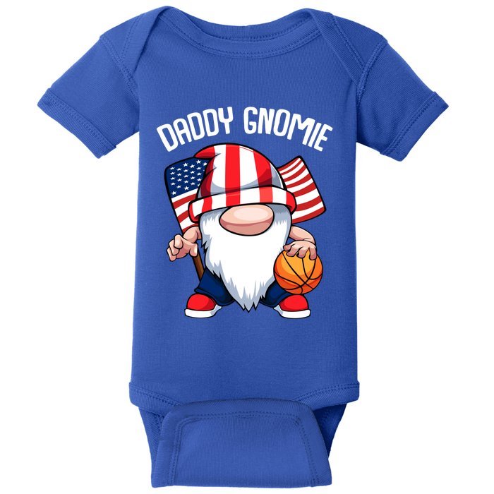 Basketball Daddy Gnome 4th Of July American Memorial Day Cool Gift Baby Bodysuit