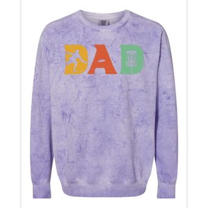 Best Disc Golf Dad Retro Fathers Day For Men Dad Sports Colorblast Crewneck Sweatshirt