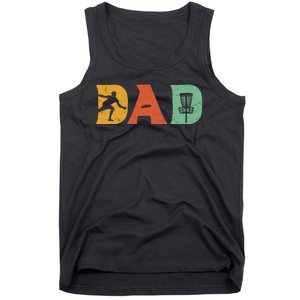 Best Disc Golf Dad Retro Fathers Day For Men Dad Sports Tank Top