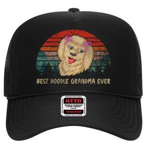 Best Doodle Grandma Ever High Crown Mesh Back Trucker Hat