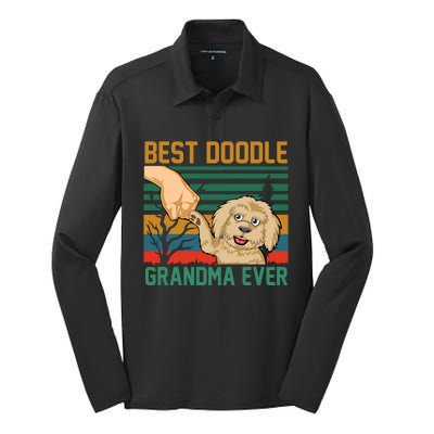 Best Doodle Grandma Ever Silk Touch Performance Long Sleeve Polo