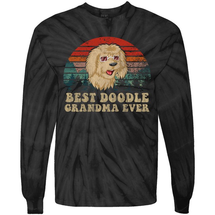 Best Doodle Grandma Ever Tie-Dye Long Sleeve Shirt