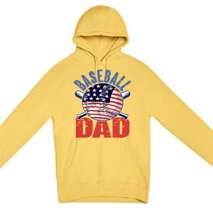 Baseball Dad Gift Funny Baseball Dad Gift Premium Pullover Hoodie