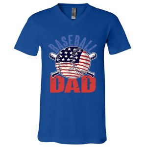 Baseball Dad Gift Funny Baseball Dad Gift V-Neck T-Shirt