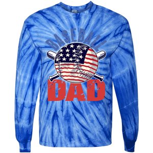 Baseball Dad Gift Funny Baseball Dad Gift Tie-Dye Long Sleeve Shirt