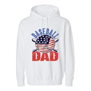 Baseball Dad Gift Funny Baseball Dad Gift Garment-Dyed Fleece Hoodie