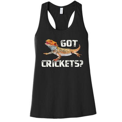 Bearded Dragon Got Crickets Funny Pet Lizard Lover Women's Racerback Tank