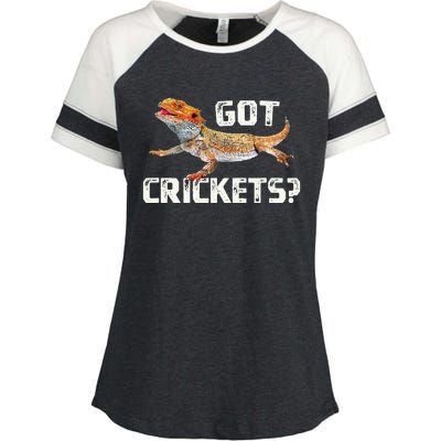 Bearded Dragon Got Crickets Funny Pet Lizard Lover Enza Ladies Jersey Colorblock Tee