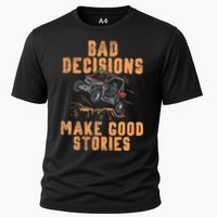 Bad Decisions Good Stories Four Wheeler Quad Off Roading SxS Cooling Performance Crew T-Shirt