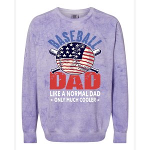 Baseball Dad Gift Funny Baseball Dad Gift Colorblast Crewneck Sweatshirt