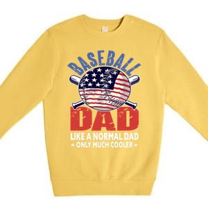 Baseball Dad Gift Funny Baseball Dad Gift Premium Crewneck Sweatshirt