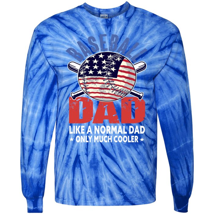 Baseball Dad Gift Funny Baseball Dad Gift Tie-Dye Long Sleeve Shirt