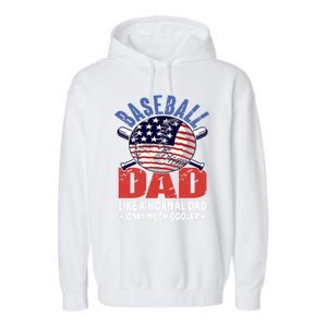 Baseball Dad Gift Funny Baseball Dad Gift Garment-Dyed Fleece Hoodie