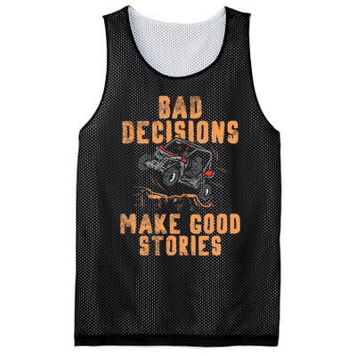 Bad Decisions Good Stories Four Wheeler Quad Off Roading SxS Mesh Reversible Basketball Jersey Tank